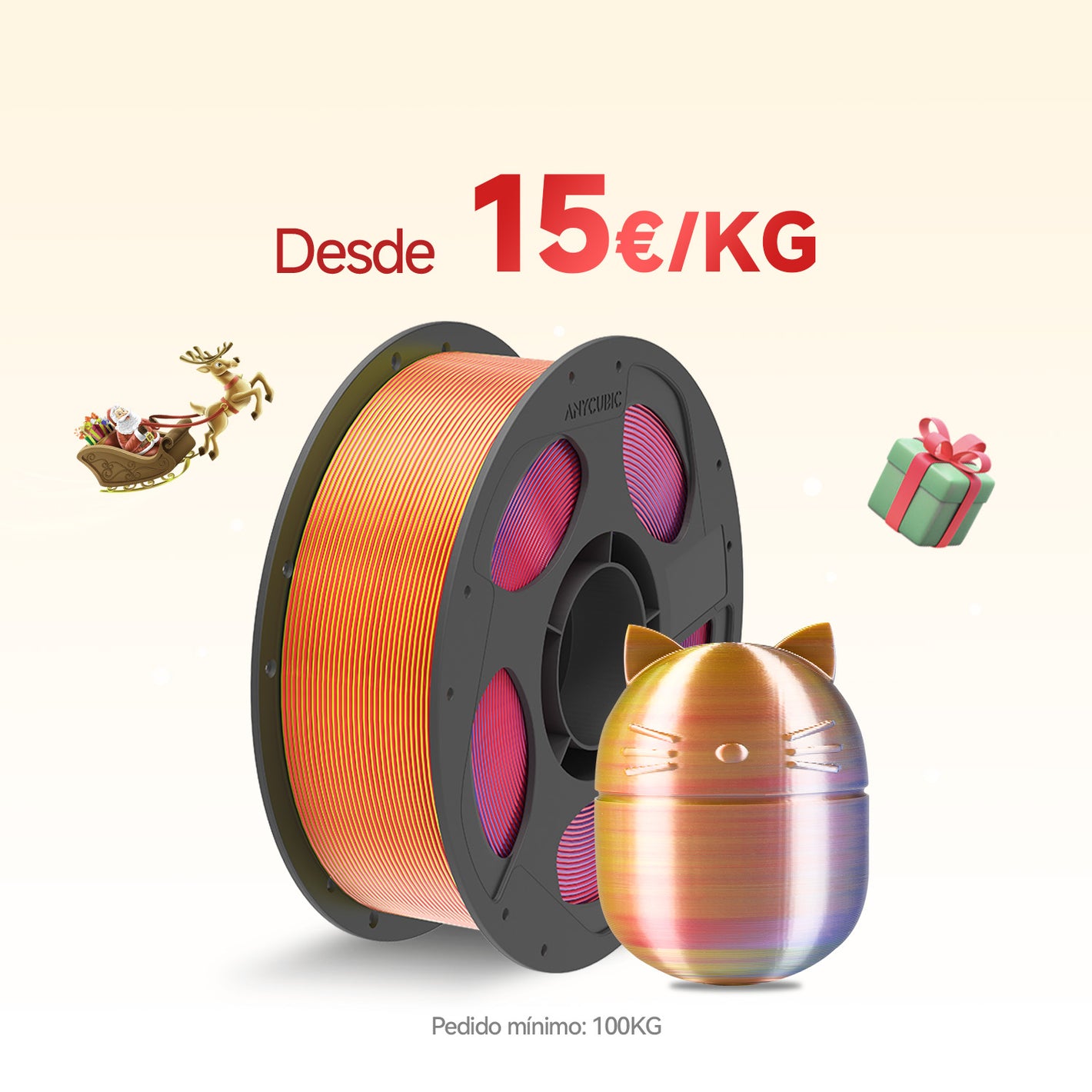 PLA de seda Dual / Tricolor 10-100KG