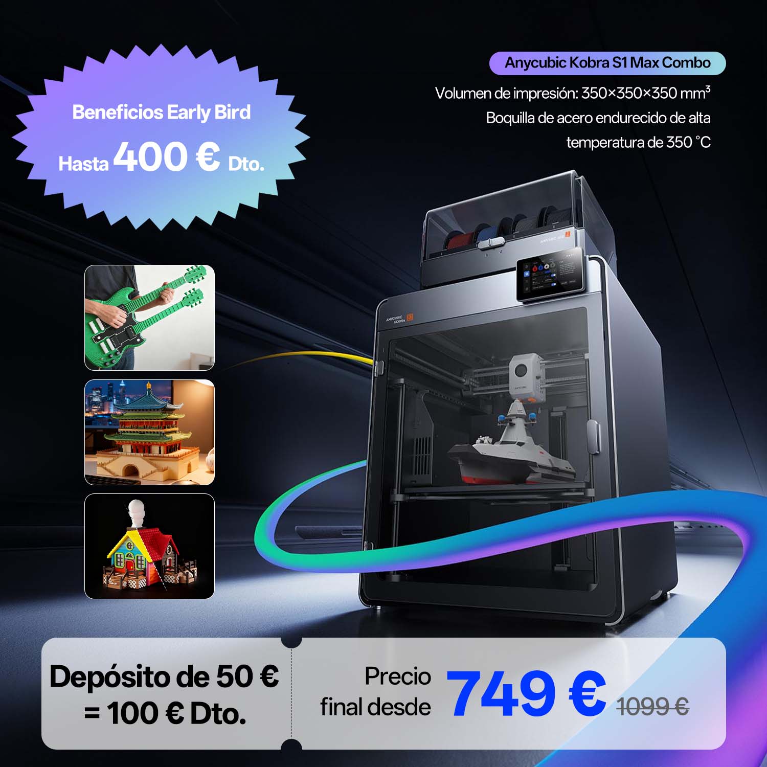 Anycubic Kobra S1 Max Combo Depósito